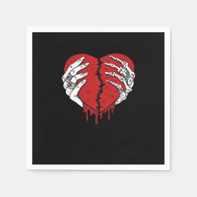 Skeleton Hands Hearts Classic Trending Style Napkins (Front)