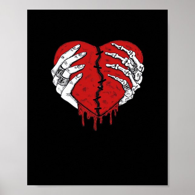 Skeleton Hands Hearts Classic Trending Style Poster (Front)