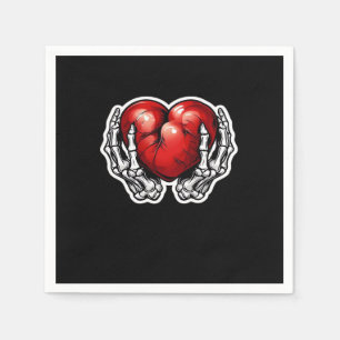 Skeleton Hands Hearts Cute Halloween Retro Napkins