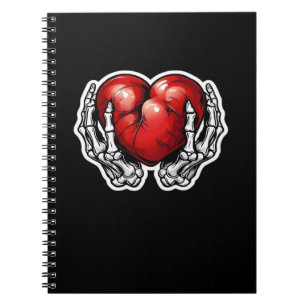 Skeleton Hands Hearts Cute Halloween Retro Notebook