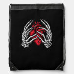 Skeleton Hands Holding Heart Halloween Costume  Drawstring Bag