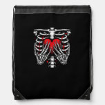 Skeleton Hands Holding Heart Halloween Costume Fun Drawstring Bag