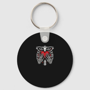 Skeleton Hands Holding Heart Halloween Costume Fun Keychain