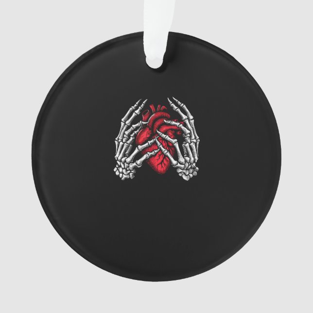 Skeleton Hands Holding Heart Halloween Costume  Ornament (Front)