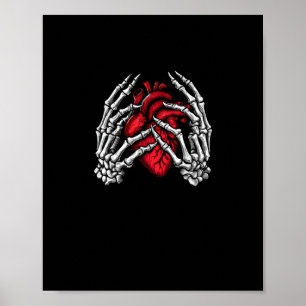 Skeleton Hands Holding Heart Halloween Costume  Poster
