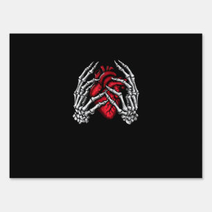 Skeleton Hands Holding Heart Halloween Costume Sign