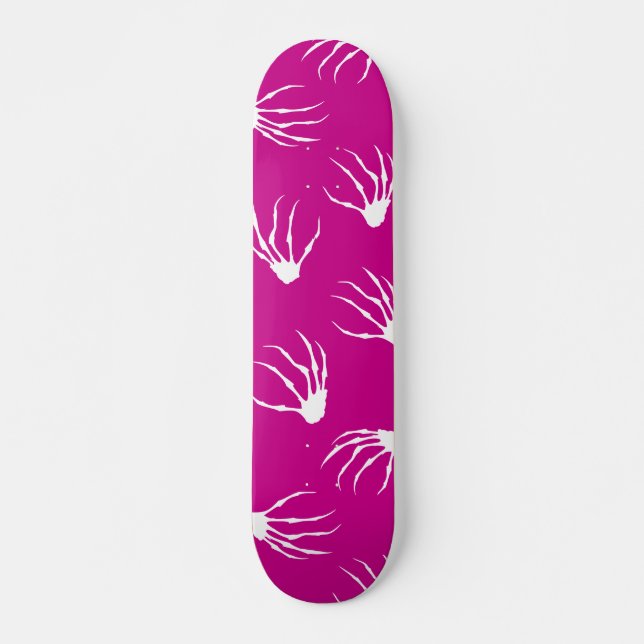 Skeleton Hands - Hot Pink Skateboard (Front)