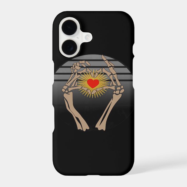 Skeleton Hands Making A Heart Classic Iphone Case (Back)