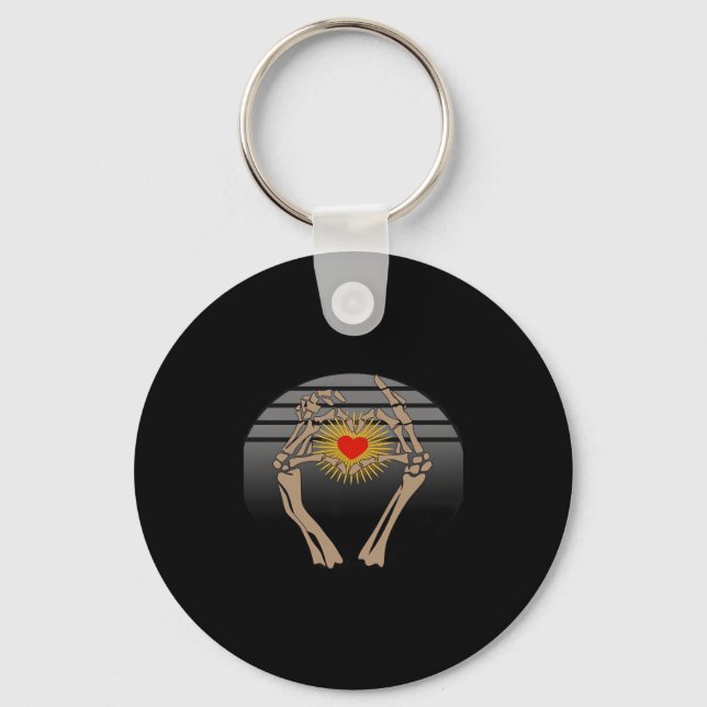 Skeleton Hands Making A Heart Classic Keychain (Front)