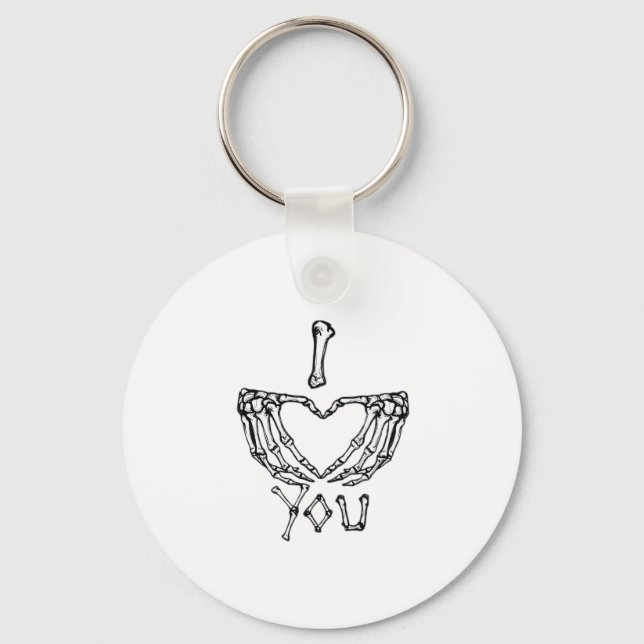 Skeleton Hands Making A Heart Subtle Expression Keychain (Front)