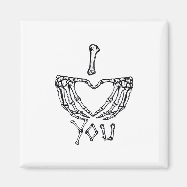 Skeleton Hands Making A Heart Subtle Expression Magnet (Front)