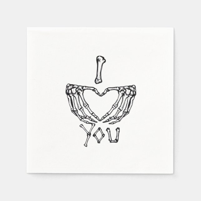 Skeleton Hands Making A Heart Subtle Expression Napkins (Front)