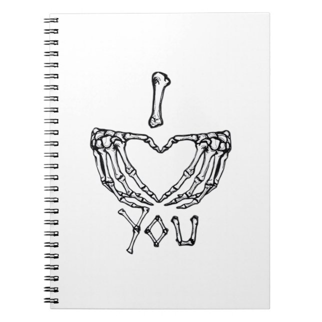 Skeleton Hands Making A Heart Subtle Expression Notebook (Front)