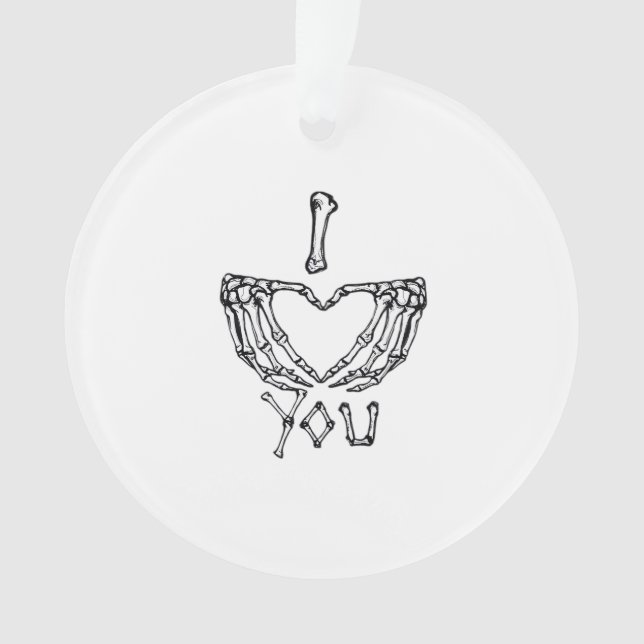 Skeleton Hands Making A Heart Subtle Expression Ornament (Front)