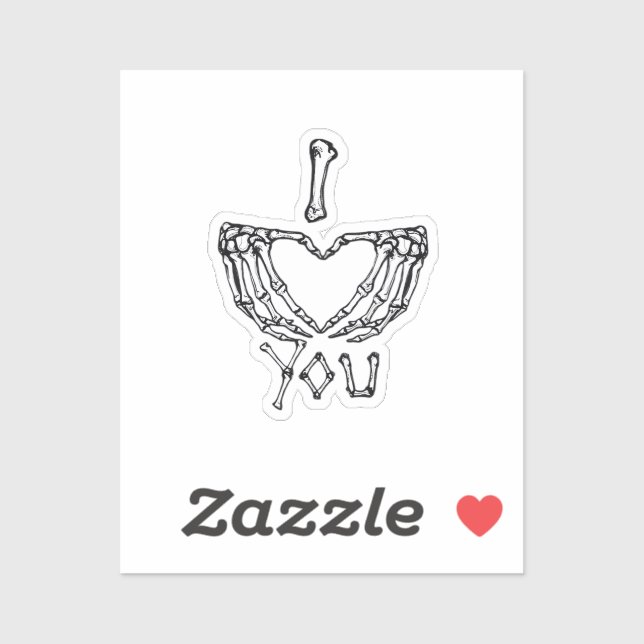 Skeleton Hands Making A Heart Subtle Expression Sticker (Sheet)