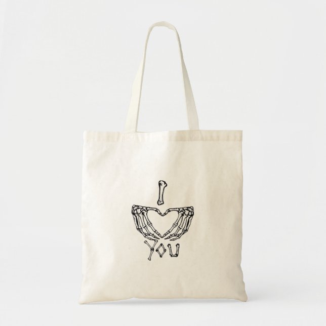 Skeleton Hands Making A Heart Subtle Expression Tote Bag (Front)