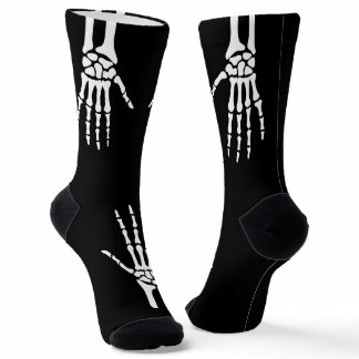 Skeleton Hands On Black Spooky Halloween Socks