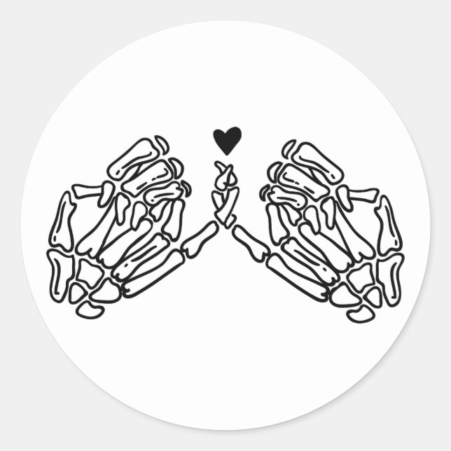 Skeleton Hands Pinky Promise Sticker (Front)