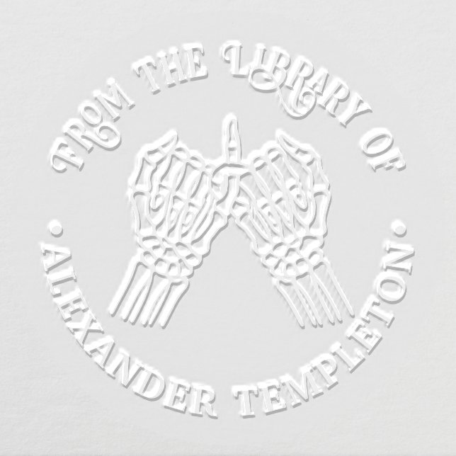 Skeleton Hands Pinky Swear #1P Library Book Name Embosser (Design)