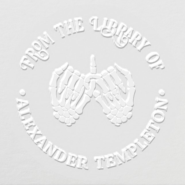 Skeleton Hands Pinky Swear #2 Library Book Name Embosser (Design)
