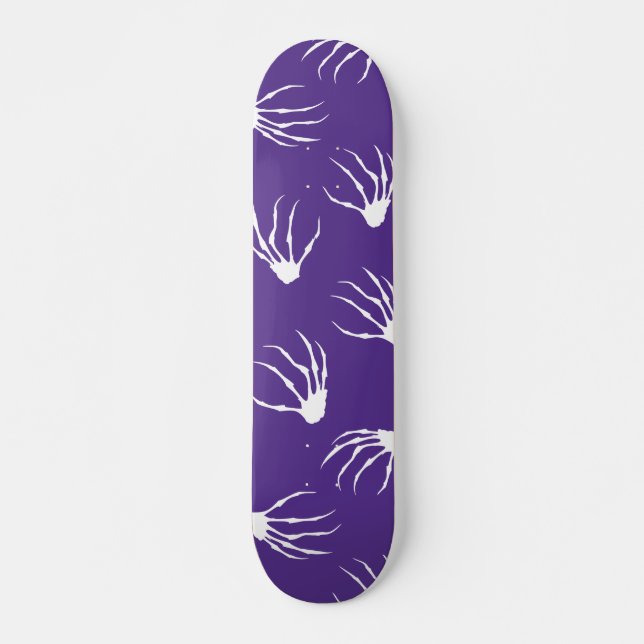 Skeleton Hands - Purple Skateboard (Front)