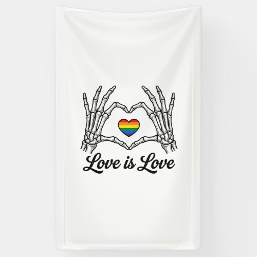 Skeleton Hands Rainbow Heart Love Is Love Shirt_1 Banner