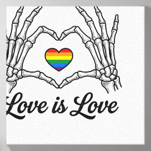 Skeleton Hands Rainbow Heart Love Is Love Shirt_1 Canvas Photo Tile