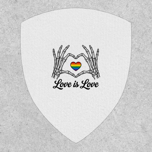 Skeleton Hands Rainbow Heart Love Is Love Shirt_1 Patch