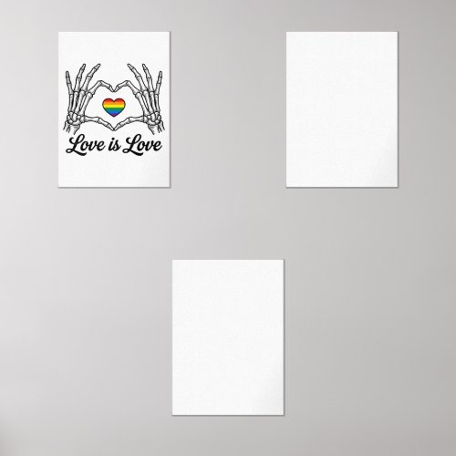 Skeleton Hands Rainbow Heart Love Is Love Shirt_1 Wall Art Sets