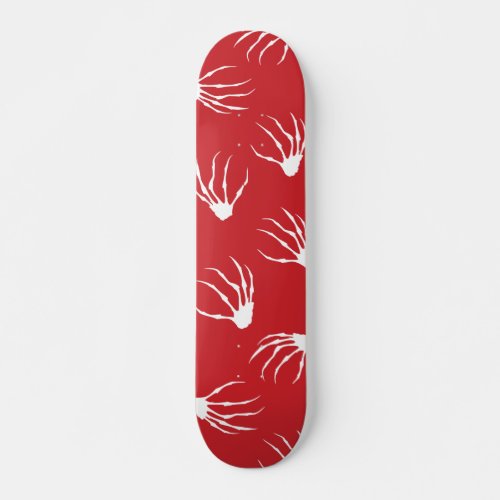 Skeleton Hands _ Red Skateboard Deck