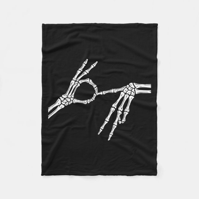 Skeleton Hands Six Seven 6 7 Halloween Costume Men Fleece Blanket (Front)