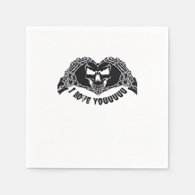 Skeleton Hands Skull Halloween Backgrounds Texture Napkins (Front)