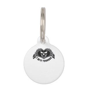 Skeleton Hands Skull Halloween Backgrounds Texture Pet ID Tag