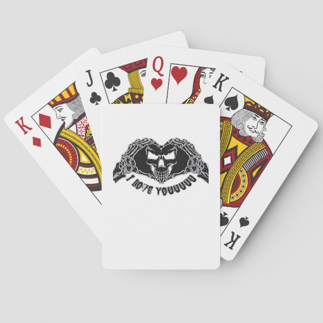 Skeleton Hands Skull Halloween Backgrounds Texture Poker Cards (Back)