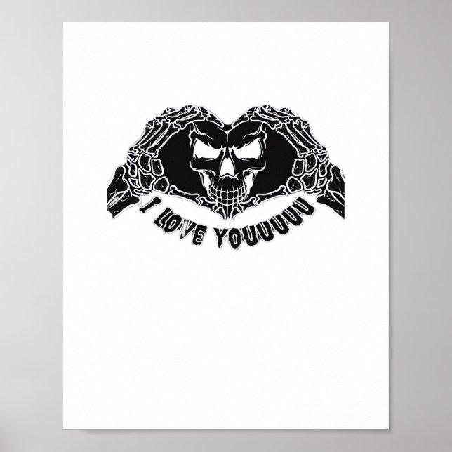 Skeleton Hands Skull Halloween Backgrounds Texture Poster (Front)