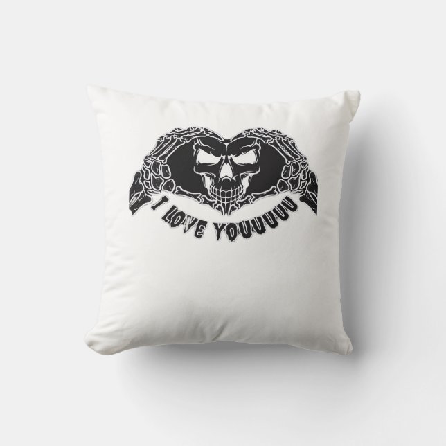 Skeleton Hands Skull Halloween Backgrounds Texture Throw Pillow (Front)
