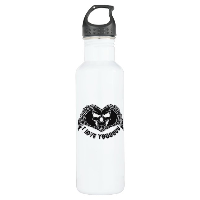 Skeleton Hands Skull, Halloween Design For Backgro Stainless Steel Water Bottle (Front)
