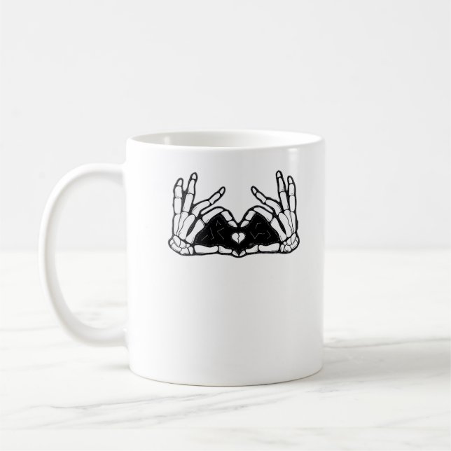 Skeleton Hands The Of A Heart Abstract Form Coffee Mug (Left)