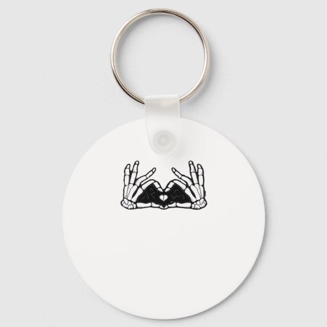 Skeleton Hands The Of A Heart Abstract Form Keychain (Front)