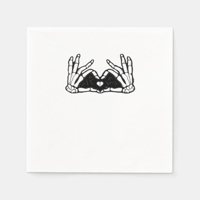 Skeleton Hands The Of A Heart Abstract Form Napkins (Front)