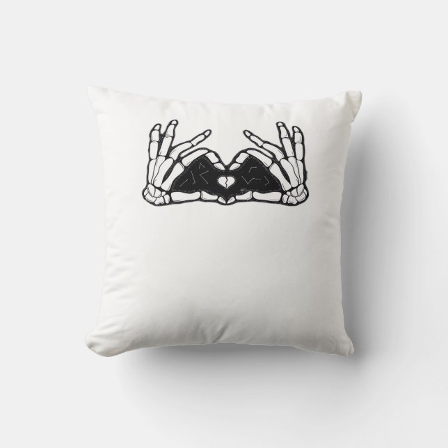 Skeleton Hands The Of A Heart Abstract Form Throw Pillow (Front)