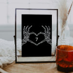 Skeleton Hands Till Death Wedding Table Numbers<br><div class="desc">This is a gothic inspired wedding table number featuring skeleton hands and a moody dark design. Edit most wording   ALL colors to make this moody wedding program fit your event needs   personal style. Select "personalize this template" to see all editing options :)</div>