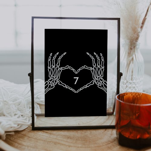 Skeleton Hands Till Death Wedding Table Numbers