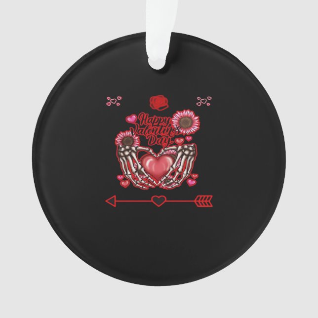 Skeleton Hands Valentines Day Classic Appeal Ornament (Front)