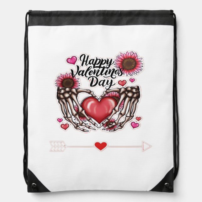 Skeleton Hands Valentines Day Classic Style Drawstring Bag (Front)