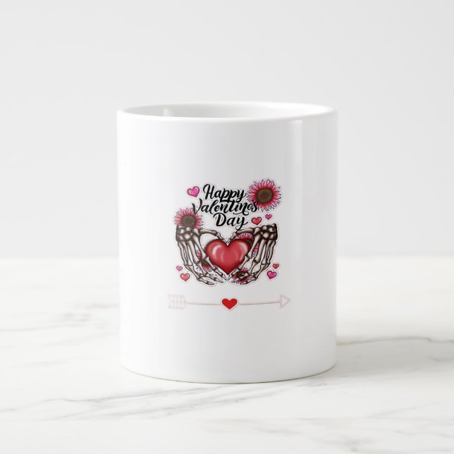 Skeleton Hands Valentines Day Classic Style Giant Coffee Mug (Front)