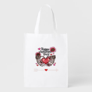 Skeleton Hands Valentines Day Classic Style Grocery Bag