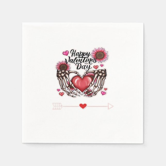 Skeleton Hands Valentines Day Classic Style Napkins (Front)