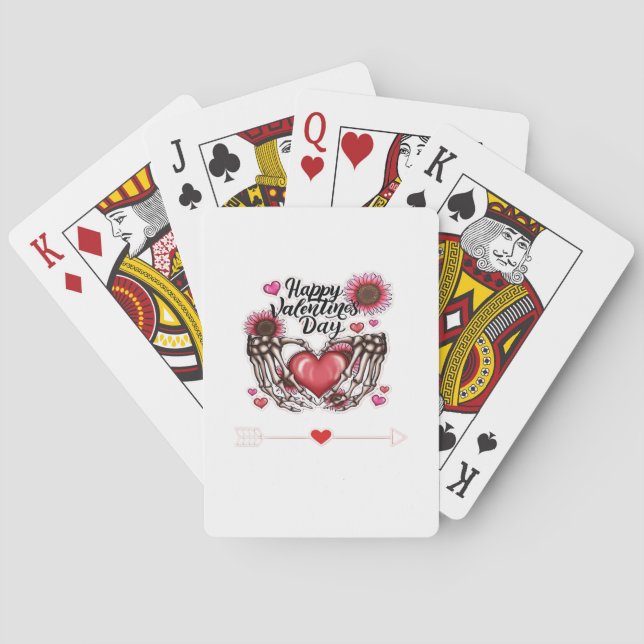 Skeleton Hands Valentines Day Classic Style Poker Cards (Back)
