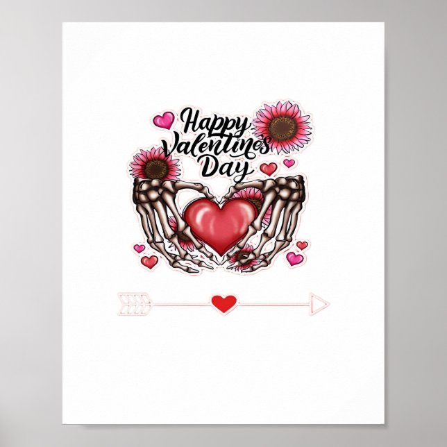 Skeleton Hands Valentines Day Classic Style Poster (Front)